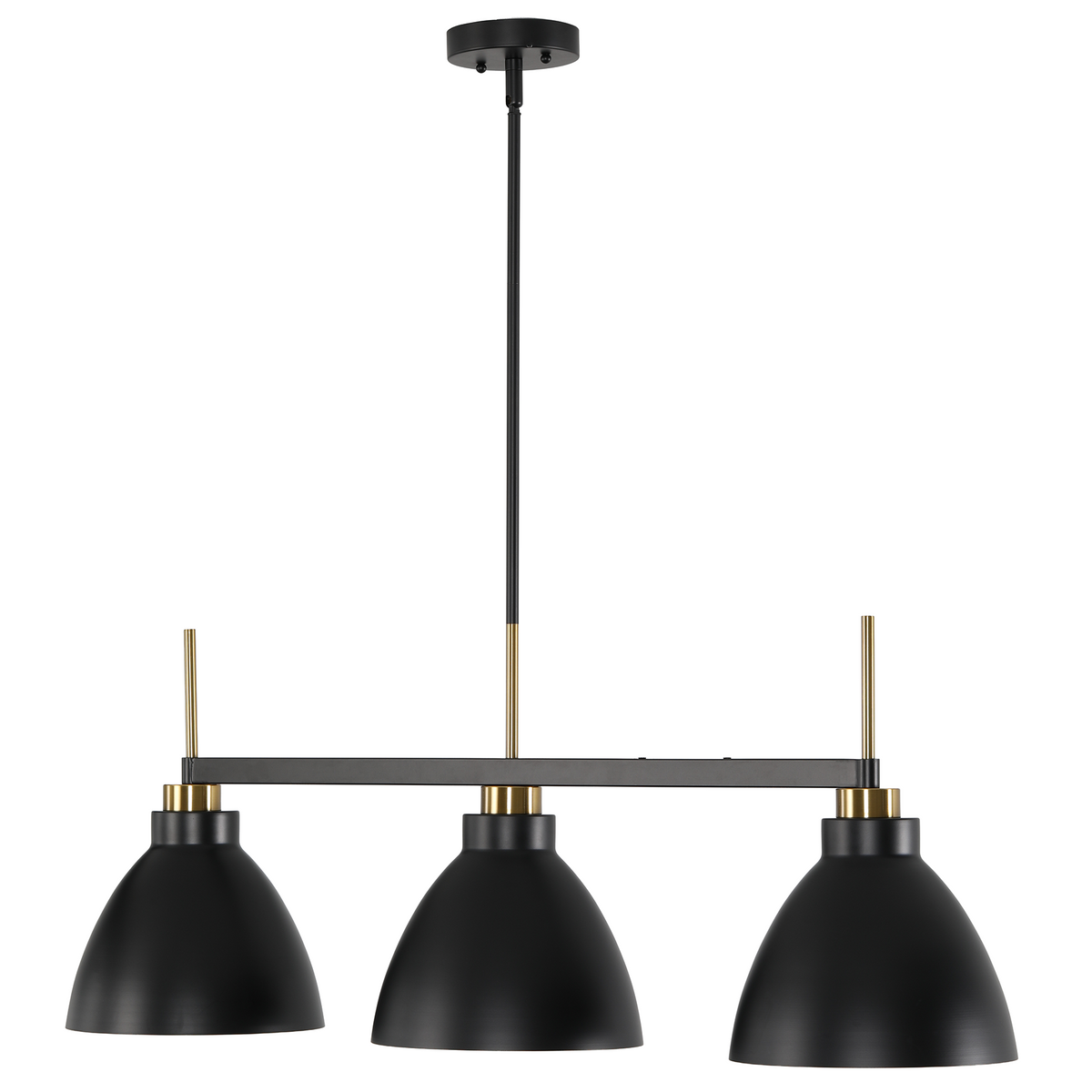 3-Light Modern Pendant Light, Black Industrial Chandelier