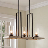 3-Light Black Industrial Pendant Light, Vintage Chandelier 3