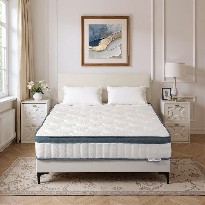 90 x 200 cm Pocket Spring Mattress, H2 Firm Mattress with Memory Foam and Washable Cover