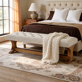 140cm End of Bed Bench, Tufted Upholstered Storage Bench for Bedroom 3