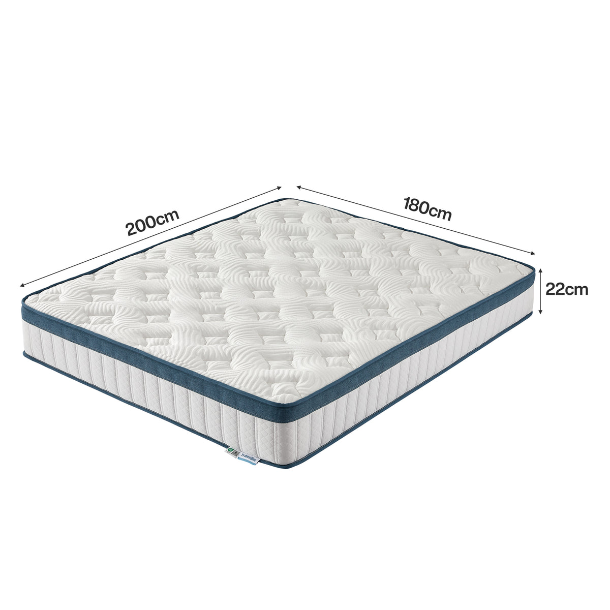 Pocket-spring mattress, 200 cm spring mattress with gel memory foam