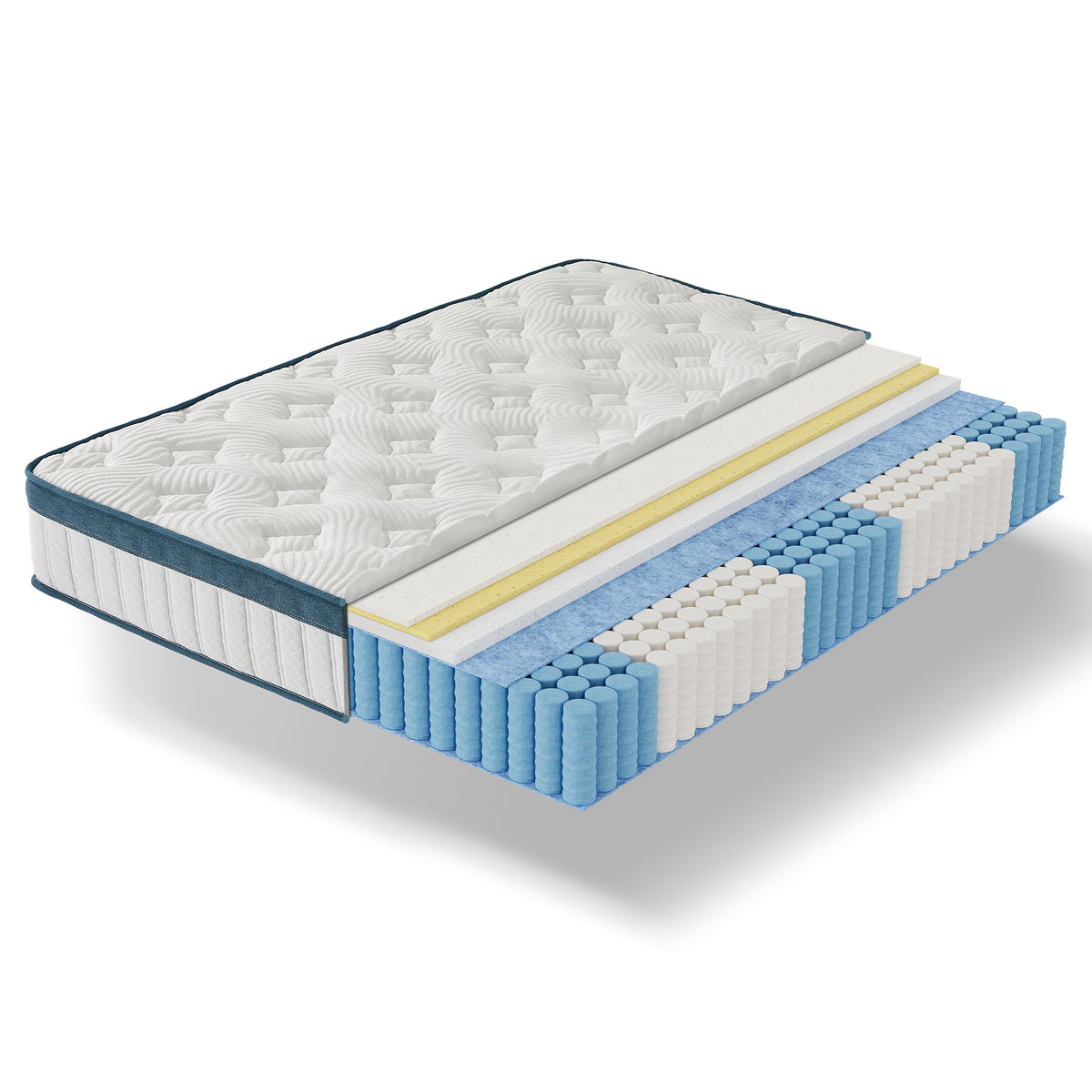 Pocket-spring mattress, 200 cm spring mattress with gel memory foam