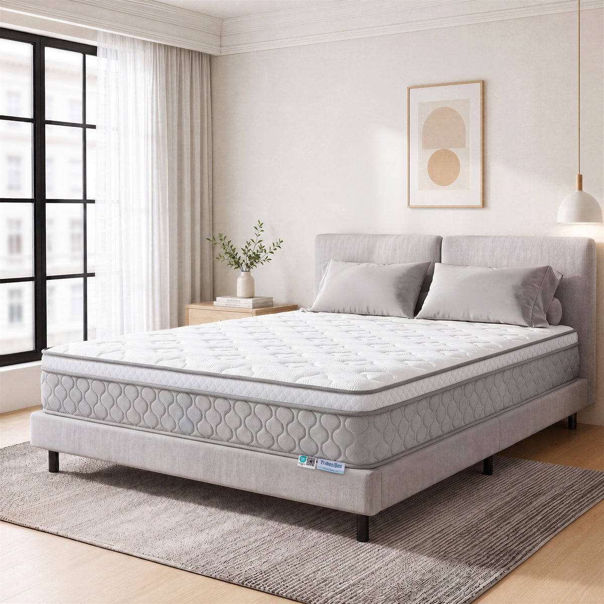 Tribesigns Spring Mattress,Comfortable Supportive Mattress with Durable Coil Core