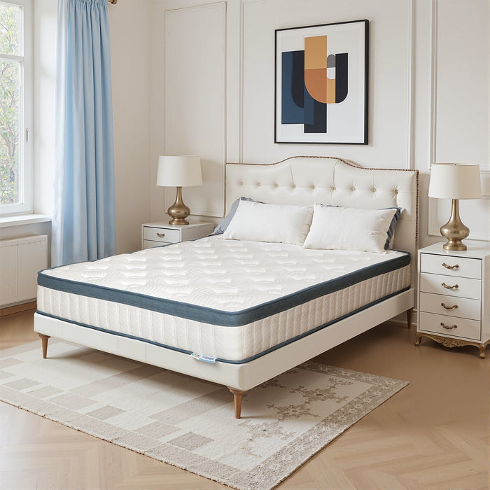 90 x 200 cm Pocket Spring Mattress, H2 Firm Mattress with Memory Foam and Washable Cover