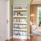180cm Slim Bookshelf, 5-Tier Wall Mounted Bookcase Organizer for Living Room Kitchen 3