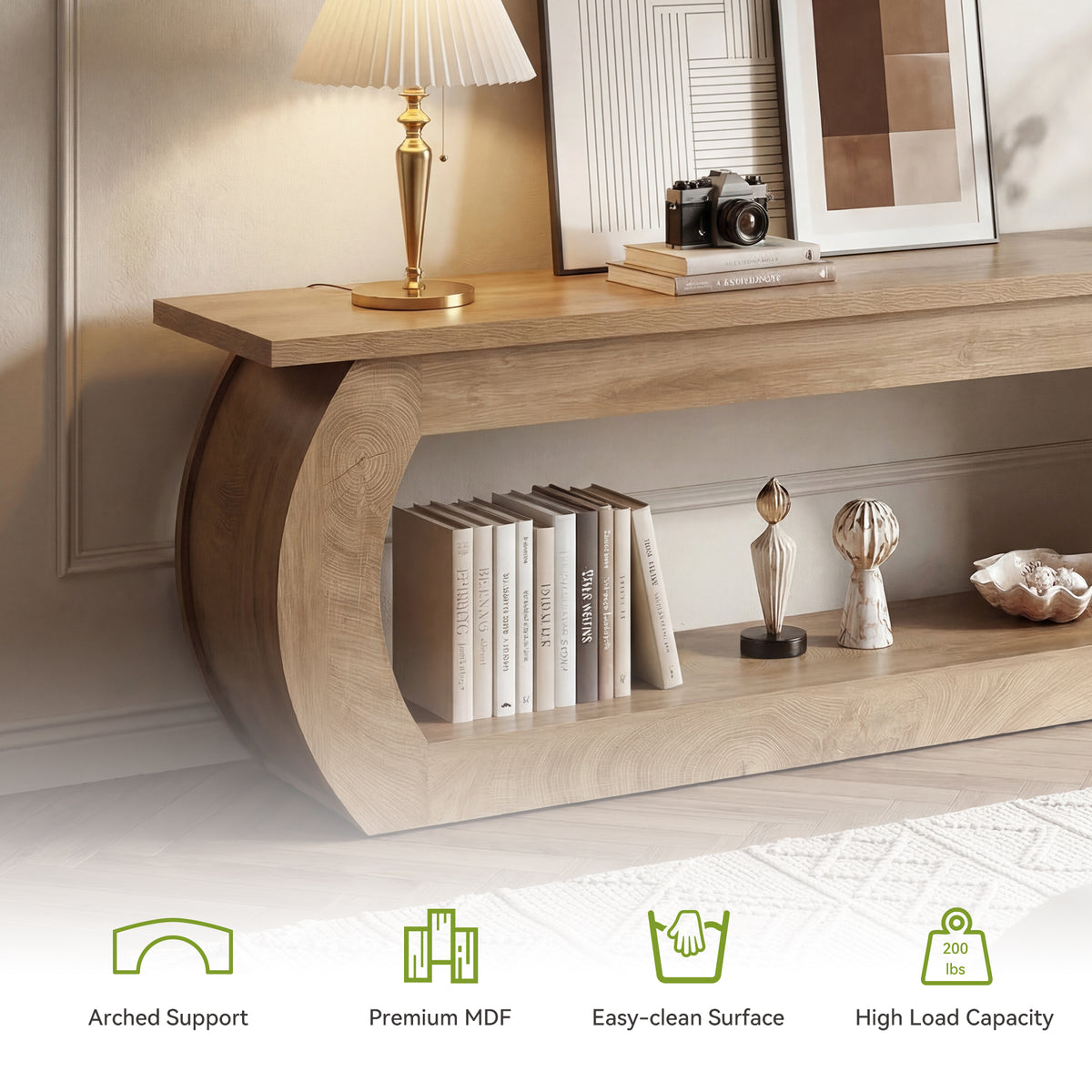 Tribesigns 165 cm TV Stand, Wooden Multimedia Centre
