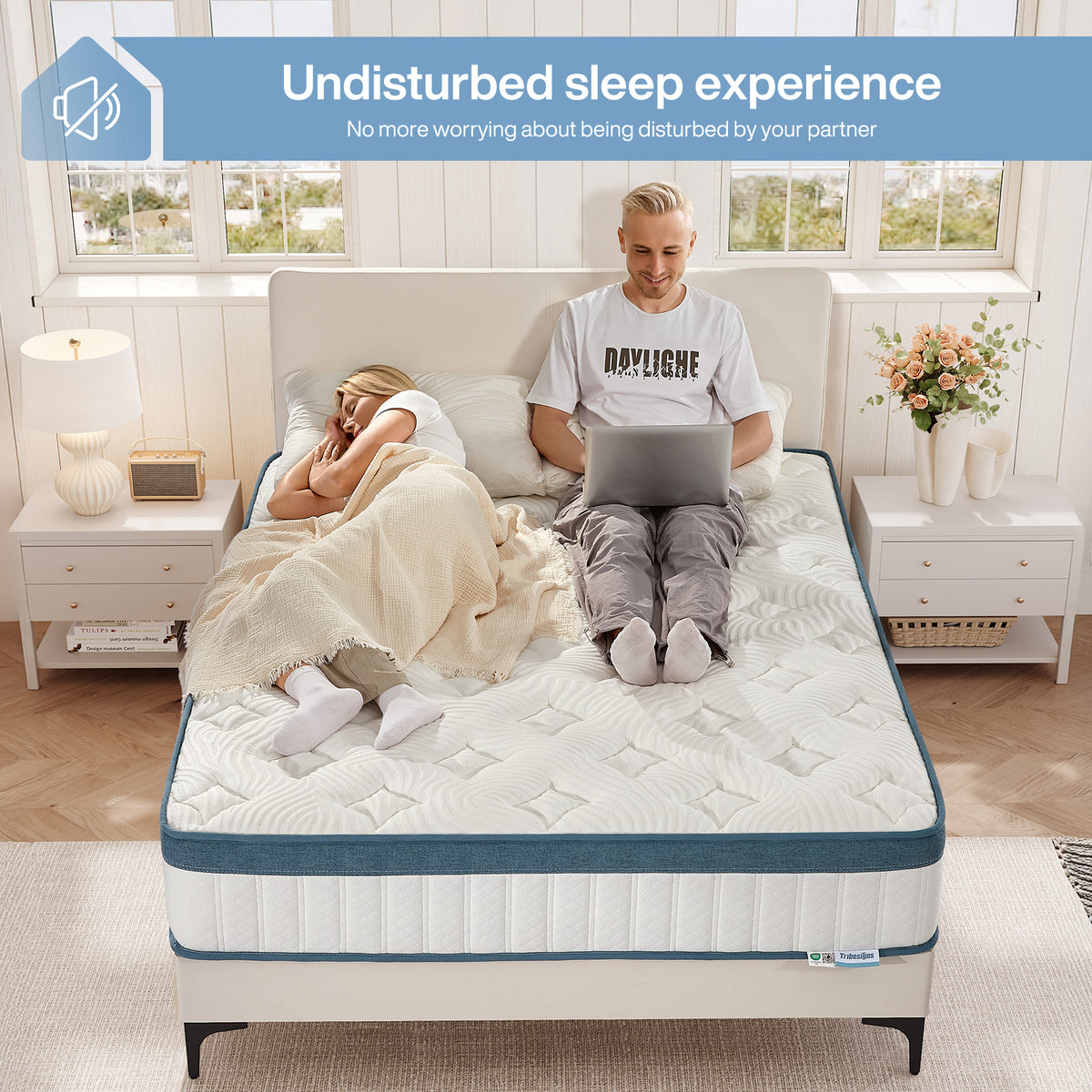 Pocket-spring mattress, 200 cm spring mattress with gel memory foam