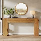 160cm Console Table, Solid Wood Farmhouse Narrow Sofa Table for Entryway Hallway 3