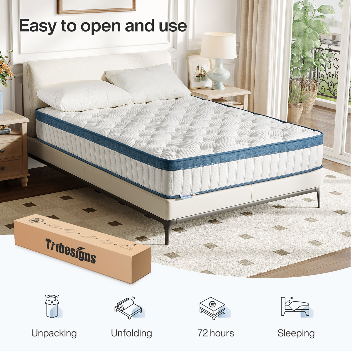 Pocket-spring mattress, 200 cm spring mattress with gel memory foam