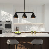 3-Light Modern Pendant Light, Black Industrial Chandelier 3