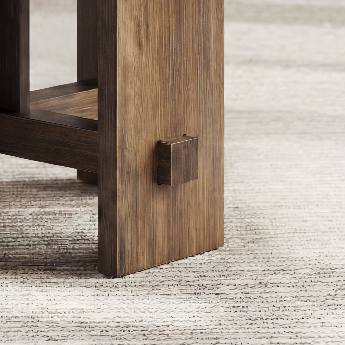 Tribesigns 80cm round side table, rustic-style side table with a pedestal base