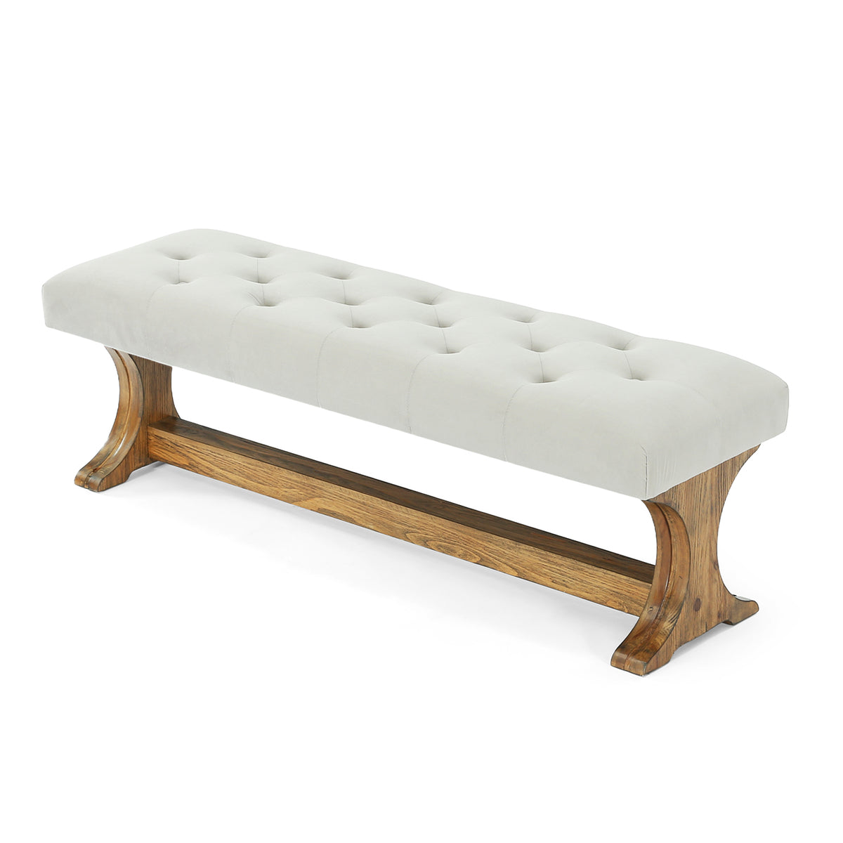 140cm End of Bed Bench, Tufted Upholstered Storage Bench for Bedroom