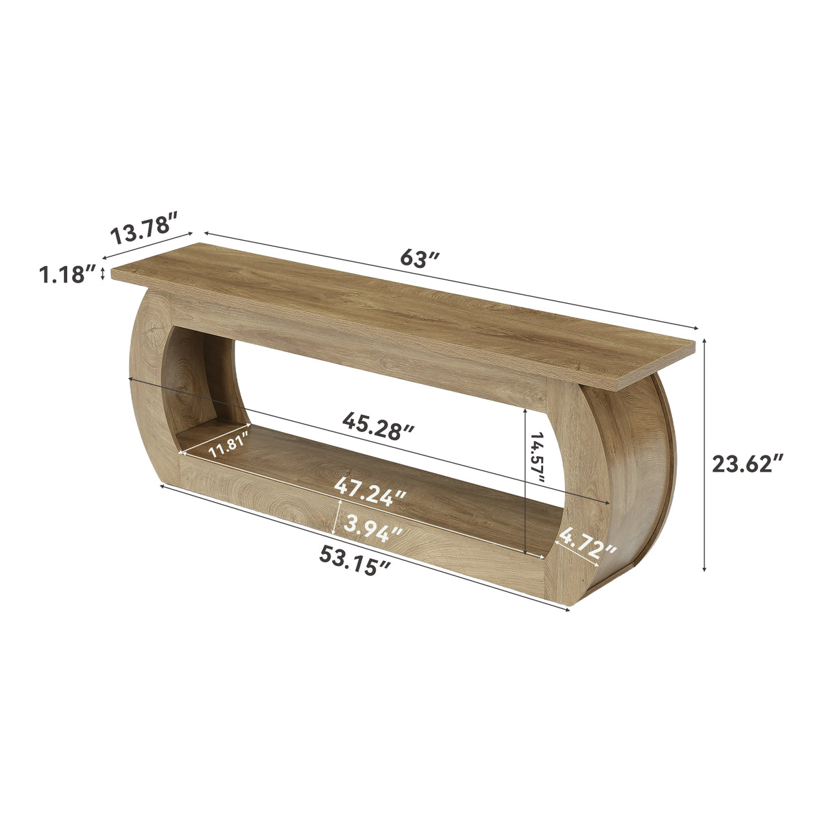 Tribesigns 165 cm TV Stand, Wooden Multimedia Centre