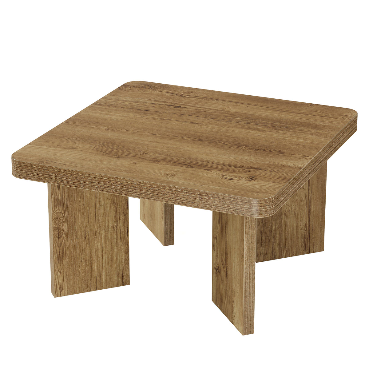 80cm Square Coffee Table, Rustic Small Living Room Table with Sturdy Top