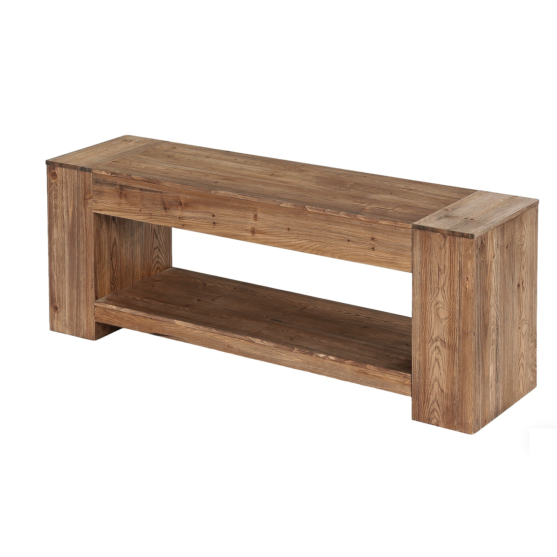 160cm Console Table, Solid Wood Entryway Table with Shelf for Hallway