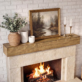Tribesigns Rustic Suspended Fireplace Shelf in Solid Wood, 160 cm, Load Capacity 36 kg 3