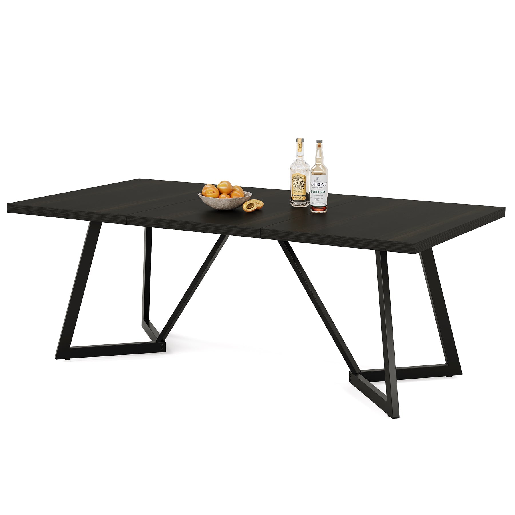 70.86" Modern Dining Table for Family, Elegant Rectangular Table with Sturdy Metal Frame