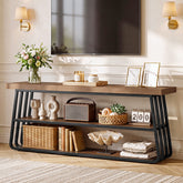 160cm TV Stand, 3-Tier Media Console with Metal Frame for Living Room 3