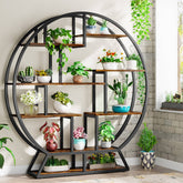 63" Round Plant Stand, Flower Pot Plant Rack with 8 Shelves 3