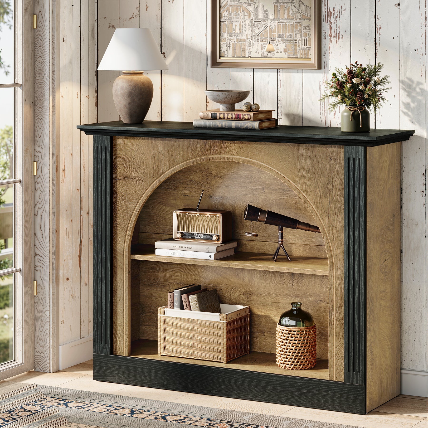 3-Tier Console Table, 43.3" Sofa Entryway Table with Storage