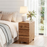 60cm 3-Drawer Nightstand, Solid Wood Bedside Table for Bedroom 3