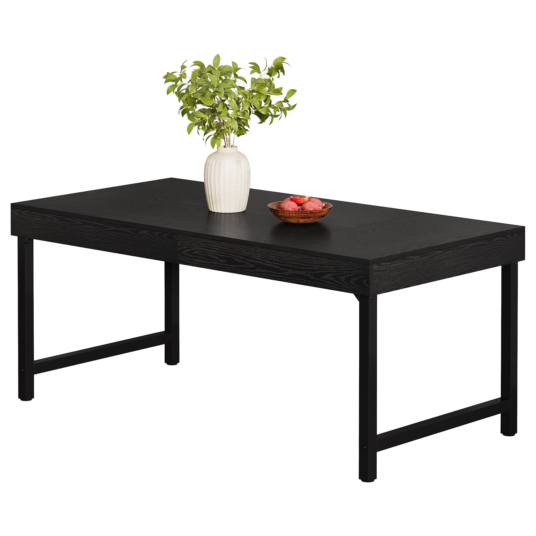 55" Tribesigns Farmhouse Dining Table, with Heavy-Duty Metal Legs for 4-6 People