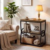 60cm Narrow Side Table, 3-Tier Slim Bedside Table for Small Spaces 3