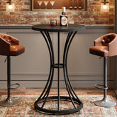 95cm Round Bar Table, Farmhouse Curved Metal Base for 2 3