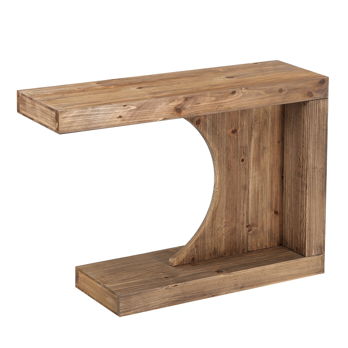 100cm Console Table, Solid Wood Modern C-Shaped Hallway Table