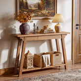 105cm Console Table, 2-Tier Solid Wood Farmhouse Entryway Table with A-Frame 3