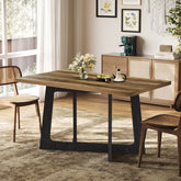 120cm Dining Table, Farmhouse Kitchen Table for 2-4 People with Sturdy Pedestal Base 3
