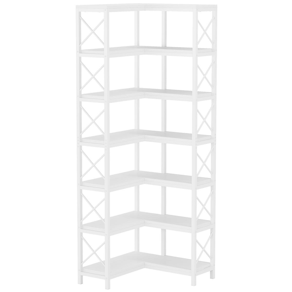 7-Tier Corner Bookshelf  Display Storage Rack