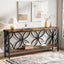 63" Industrial Console Table, Narrow Sofa Table with Storage Shelf