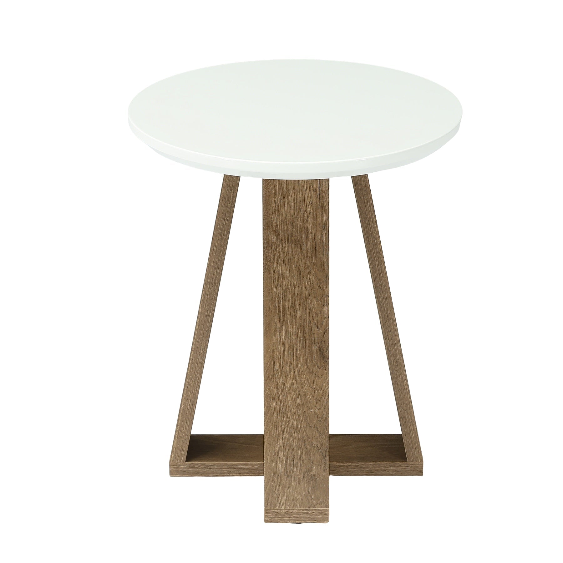 50cm Round End Table, Modern Side Table Small Accent Table for Living Room