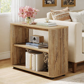 3-Tier End Table, Narrow Side Table Nightstand with Storage Shelves 3