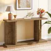 140cm Console Table, 2-Tier Farmhouse Entryway Sofa Table Behind Couch 3