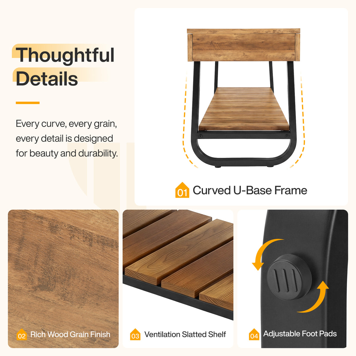 160cm Entryway Bench, Industrial Shoe Bench with Slatted Storage for 2-3