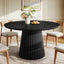 47.24" Round Dining Table, Kitchen Table with Fluted Design for 4-6