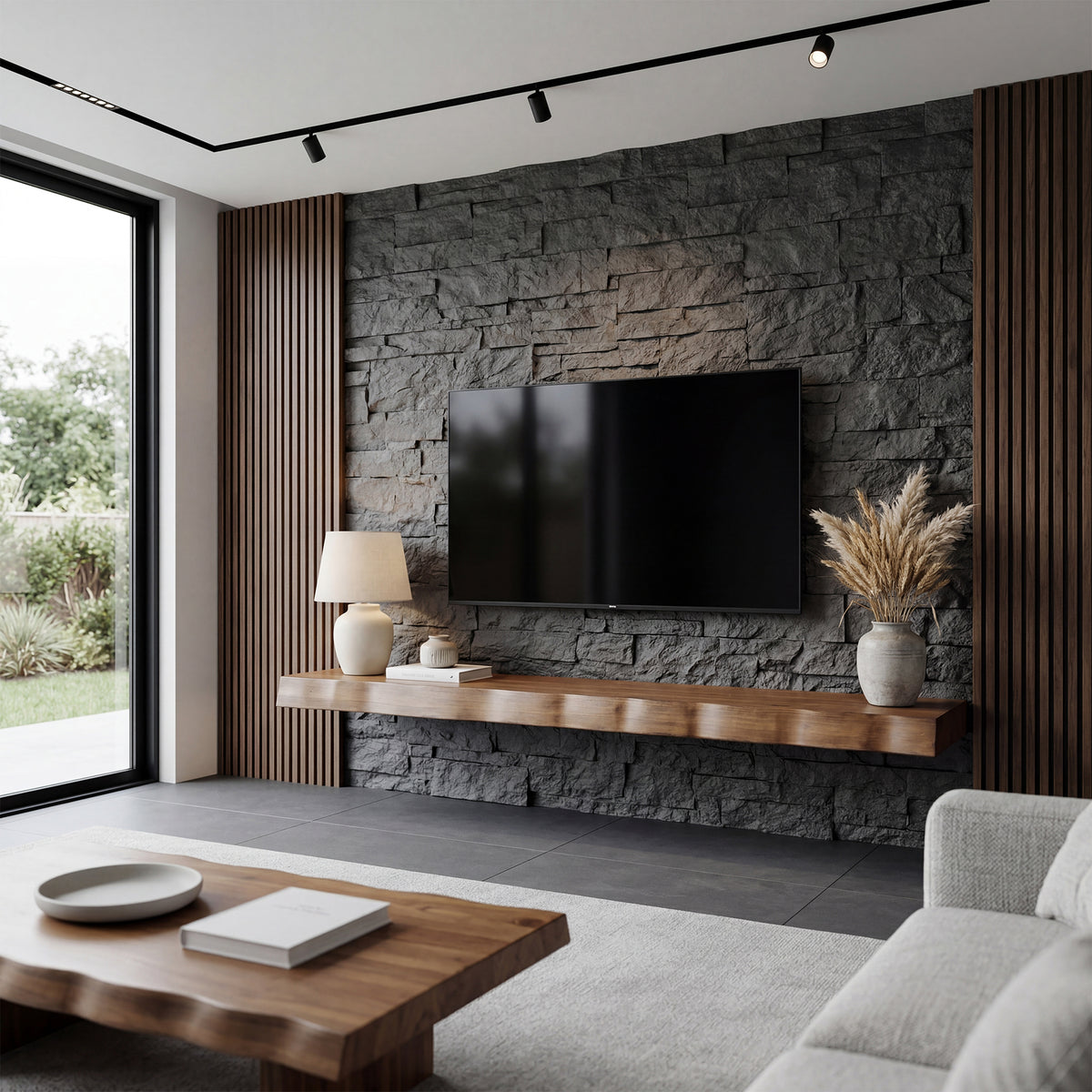 160cm Floating TV Stand, Solid Wood Wall-Mounted Media Console with Storage for 65-inch TVs