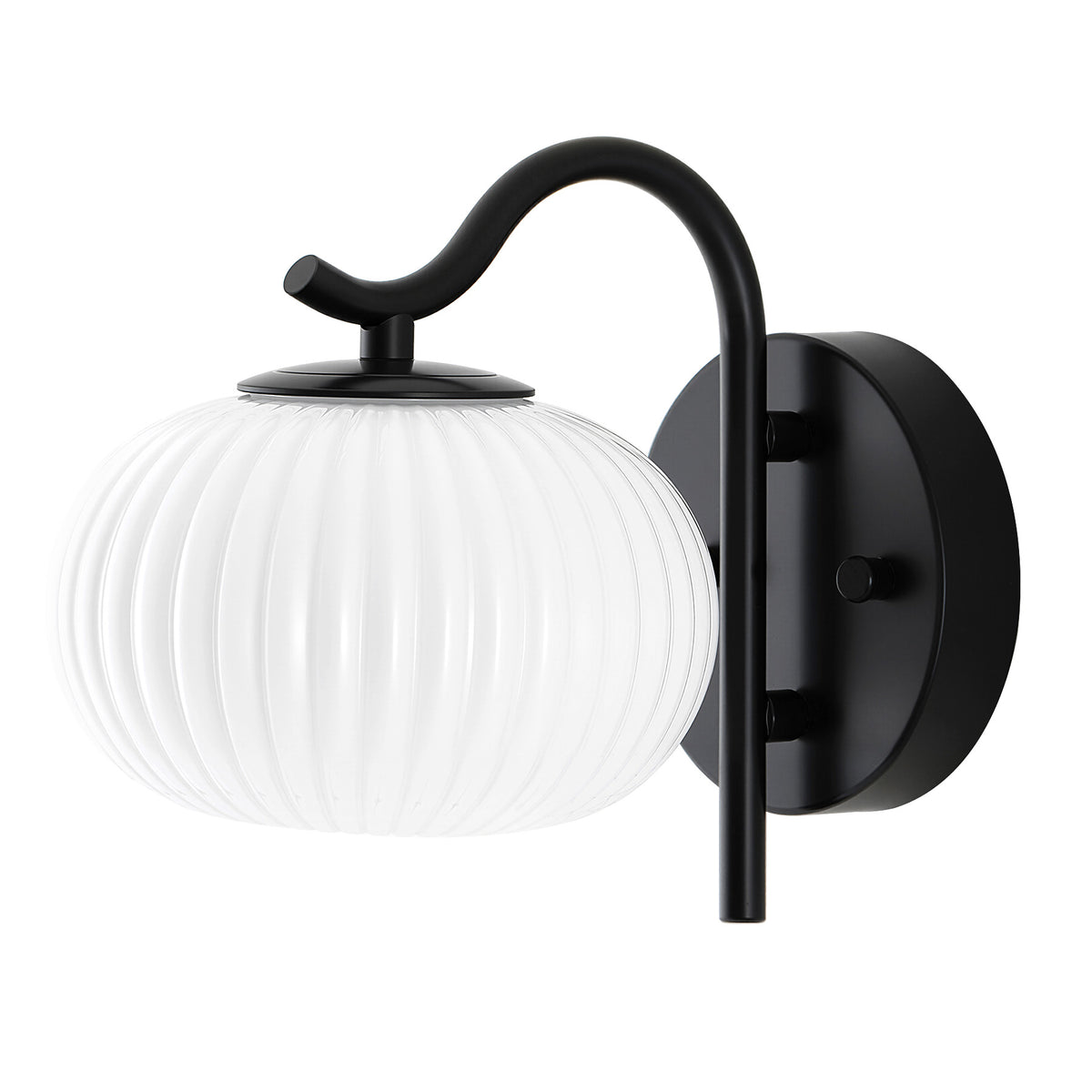 Tribesigns Wall Lights for Indoor Use, Set of 2, with ribbed, milky-white glass [Energy Class E]