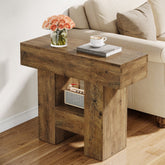 23.6" Farmhouse Narrow End Table with 2-Tier Storage Shelf, Sofa Side Table for Living Room 3