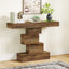 42" Console Table, Wood Sofa Table Accent Table with Geometric Base