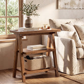 65cm Narrow Side Table, 3-Tier Solid Wood for Living Room 3