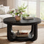 80cm Round Coffee Table, 2-Tier Storage Coffee Table for Living Room & Bedroom