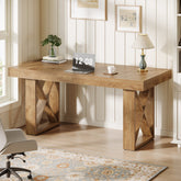 63“ Computer Desk with Thick Desktop, Writing Workstation for Home Office Study Room 3
