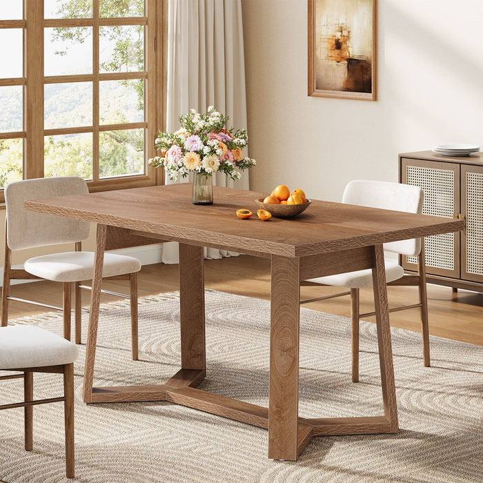 120cm Dining Table, Modern 4-6 Seater MDF Wood Effect for Dining Room