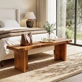 150cm Entryway Bench, Solid Wood Country Storage Bench for Hallway 3