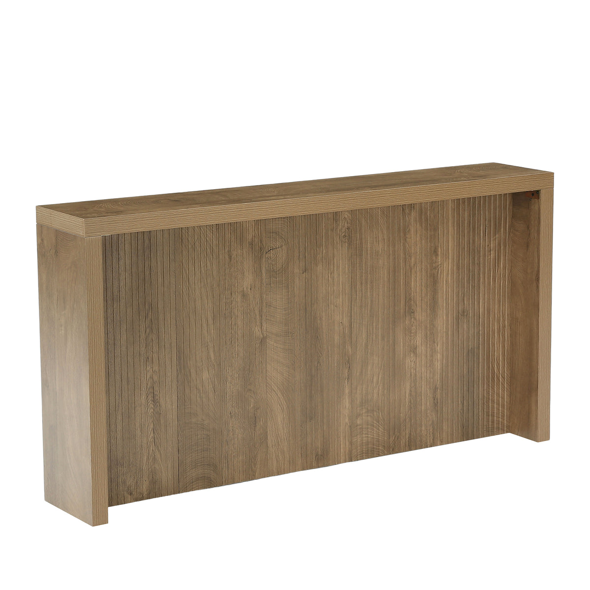 160cm Console Table, Rustic Ribbed Wooden Hallway Table