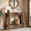 105cm Rustic Farmhouse Console Table - 2-Tier Narrow Entryway Table with Storage
