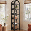 71" Tall and Narrow Bookshelf, 6-Tier Arched Bookcase Open Storage Rack